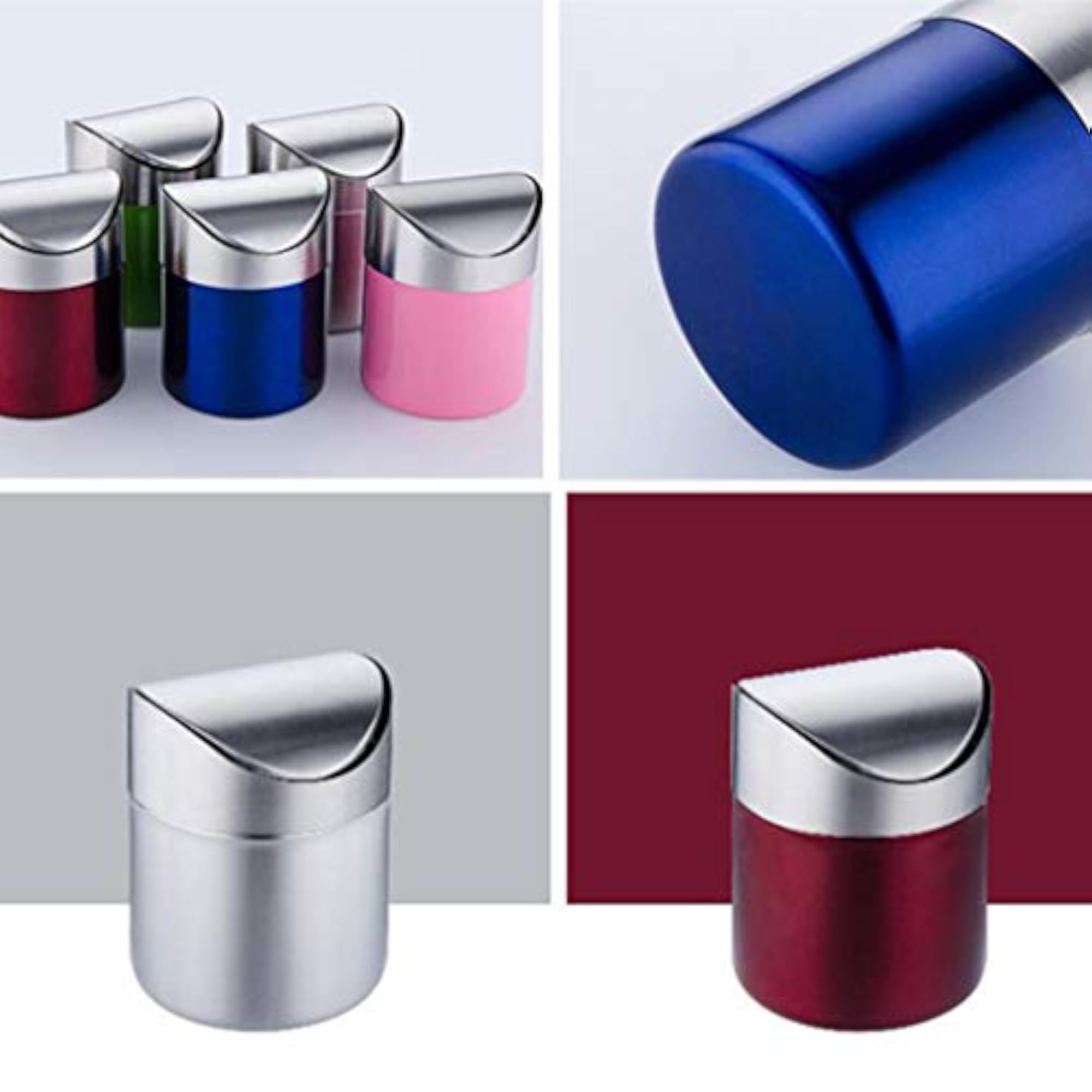 Stainless Steel Mini Trash Can Ashtray, Blue